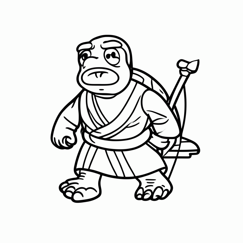 Desenho de Oogway Tartaruga para colorir e imprimir grátis em folha A4