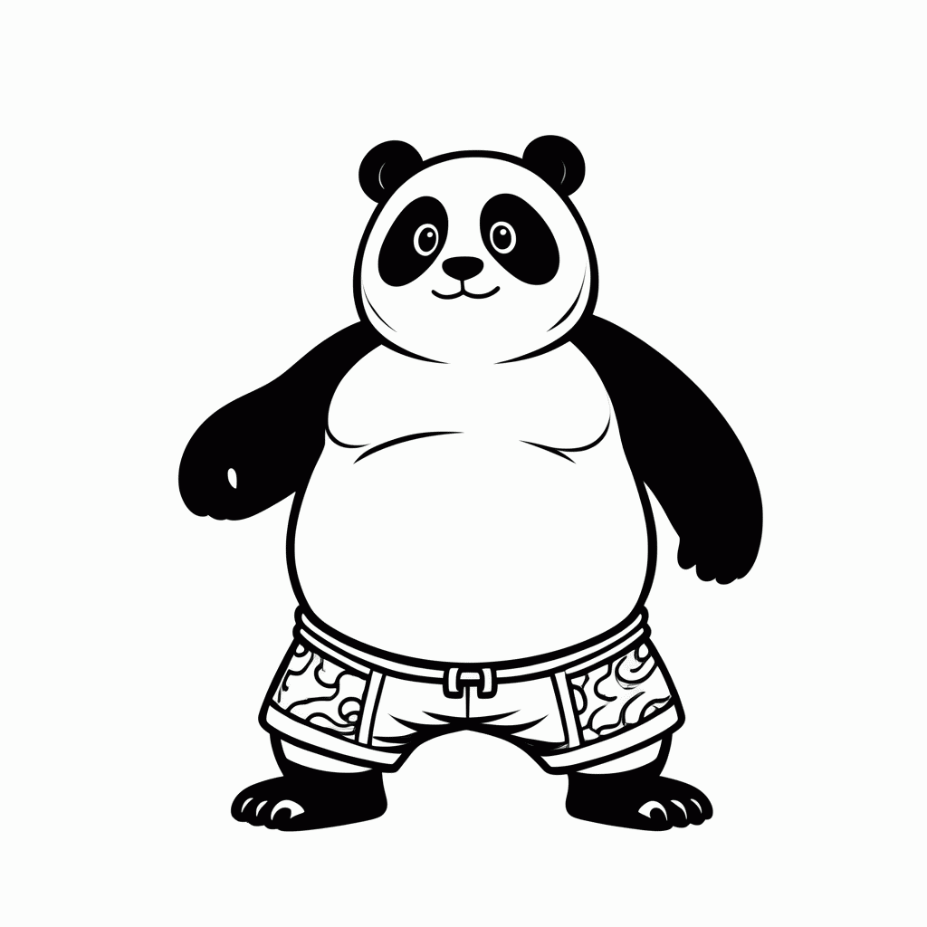 Desenho de Po Panda para colorir e imprimir grátis em folha A4