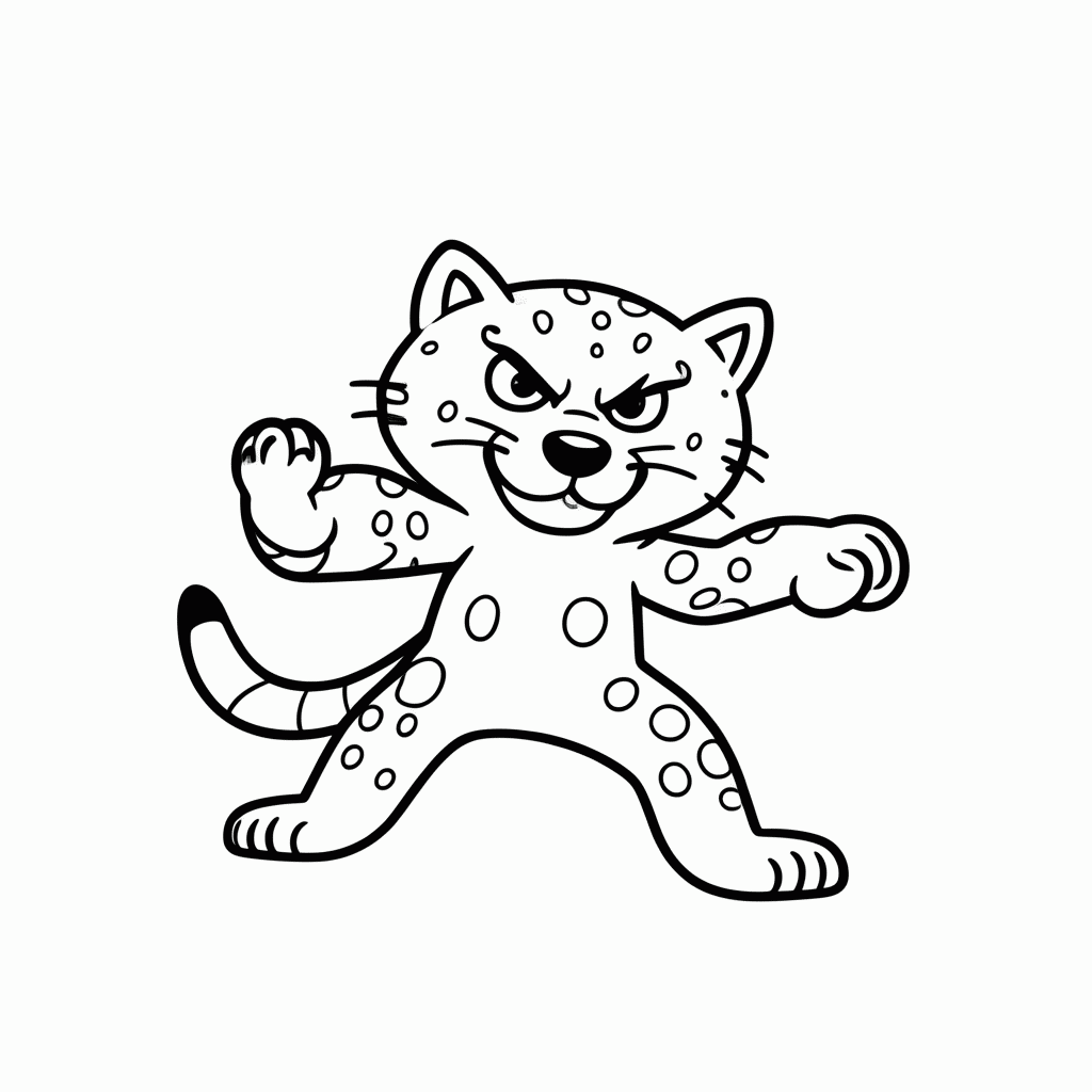 Desenho de Tai Lung Leopardo para colorir e imprimir grátis em folha A4