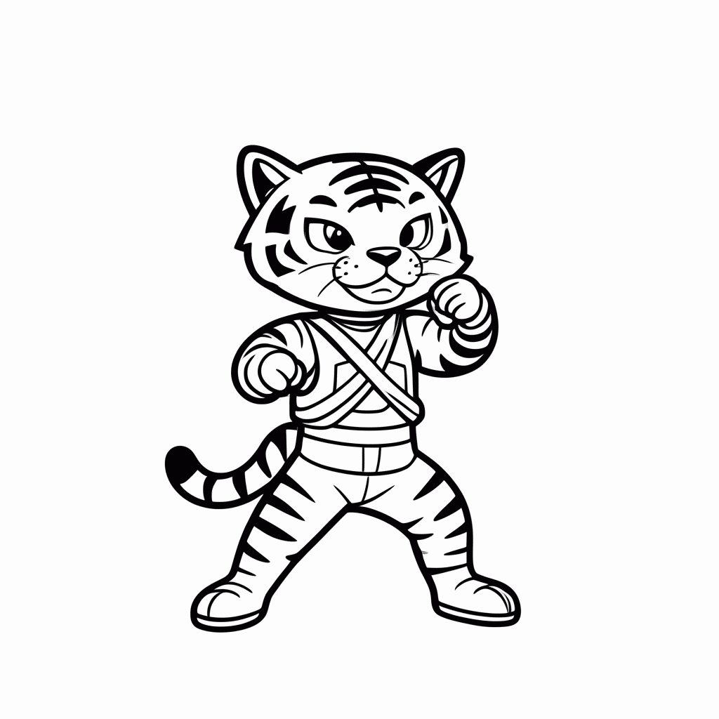 Desenho de Tigresa Furiosa para colorir e imprimir grátis em folha A4