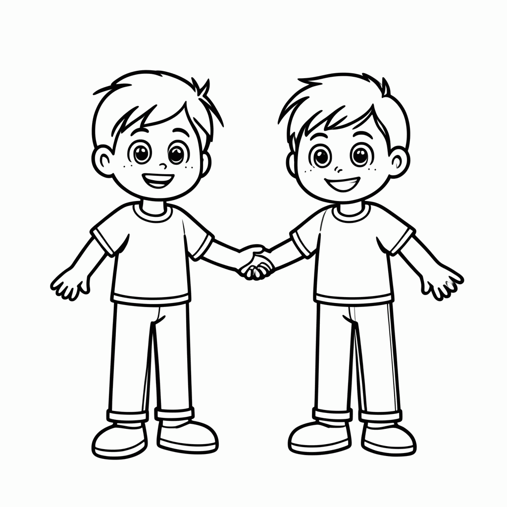 Desenho de Luca e Alberto para colorir e imprimir grátis em folha A4