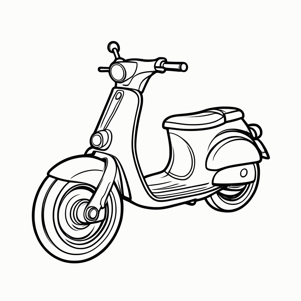 Desenho de A Vespa para colorir e imprimir grátis em folha A4