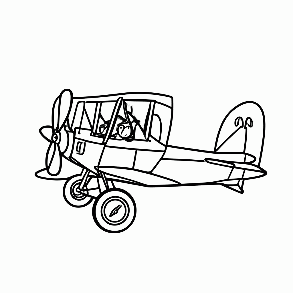 Desenho de Aviao Dos Pinguins para colorir e imprimir grátis em folha A4