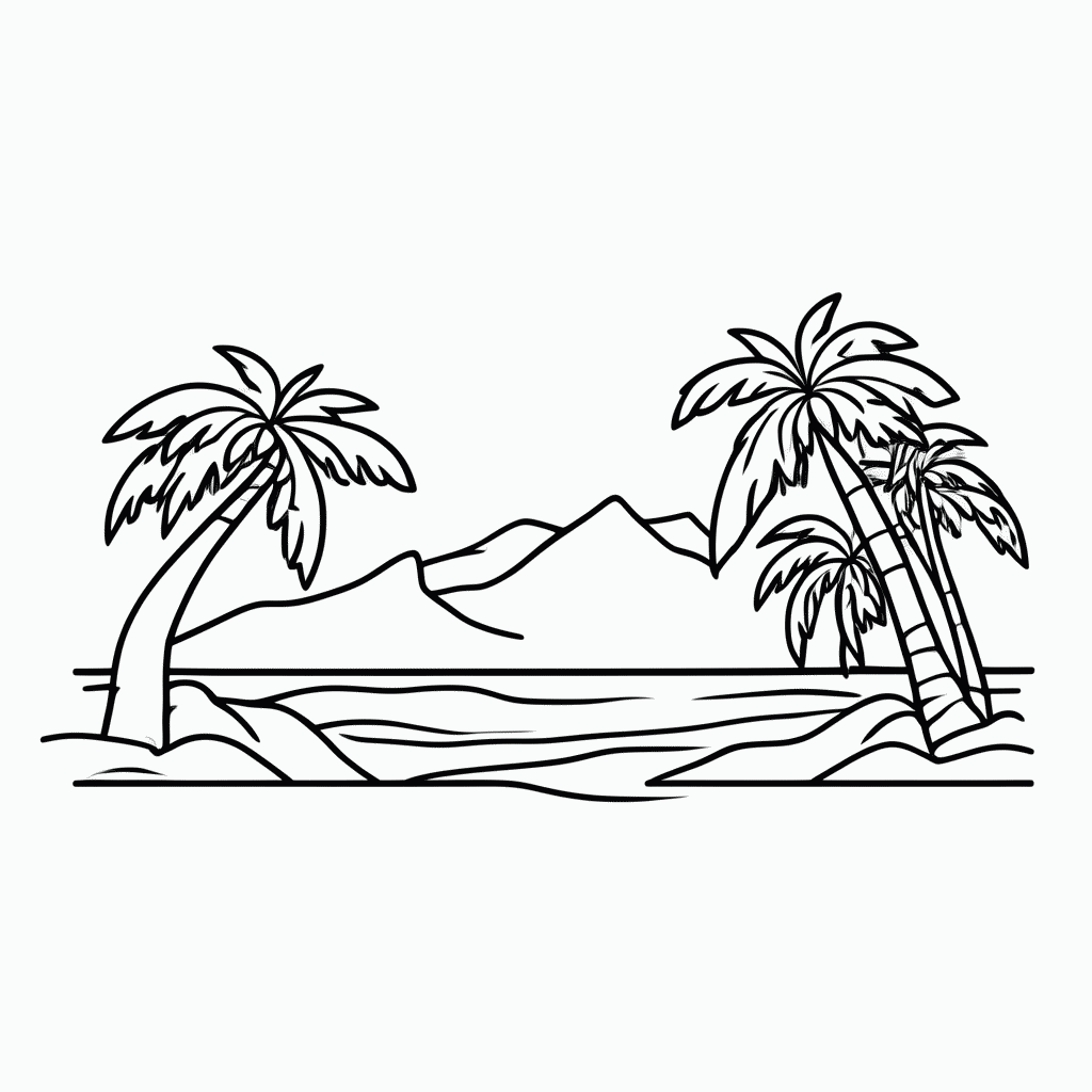 Desenho de Ilha Madagascar para colorir e imprimir grátis em folha A4