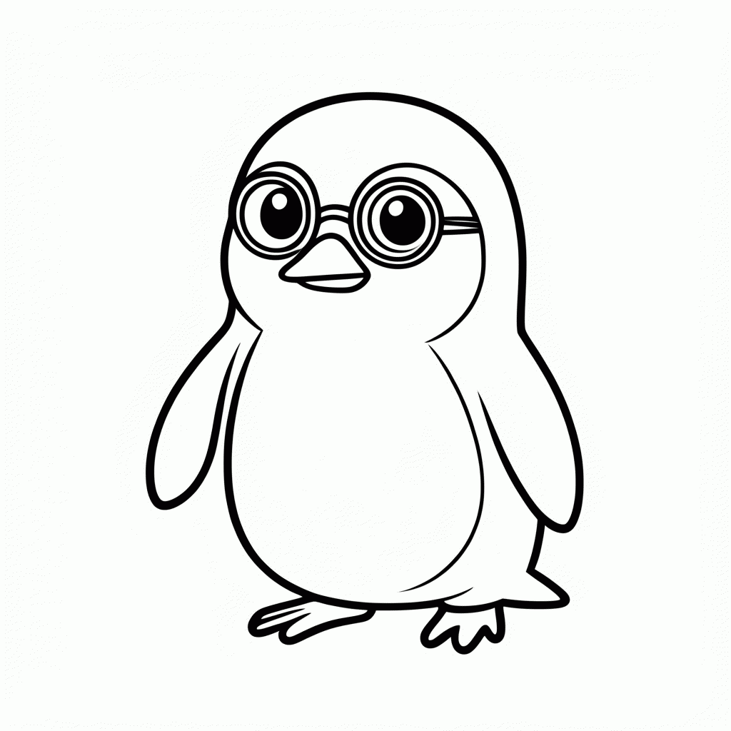 Desenho de Pinguim Kowalski para colorir e imprimir grátis em folha A4