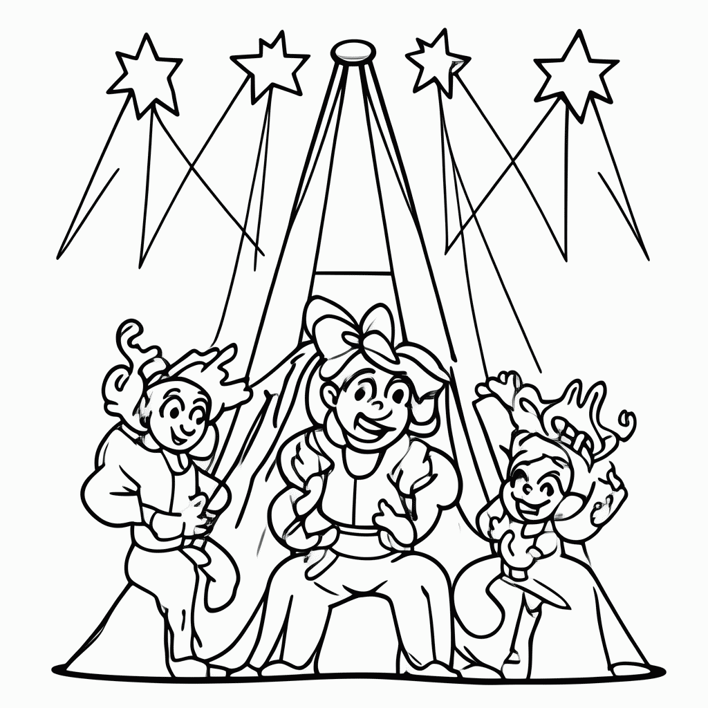 Desenho de Show De Luzes para colorir e imprimir grátis em folha A4