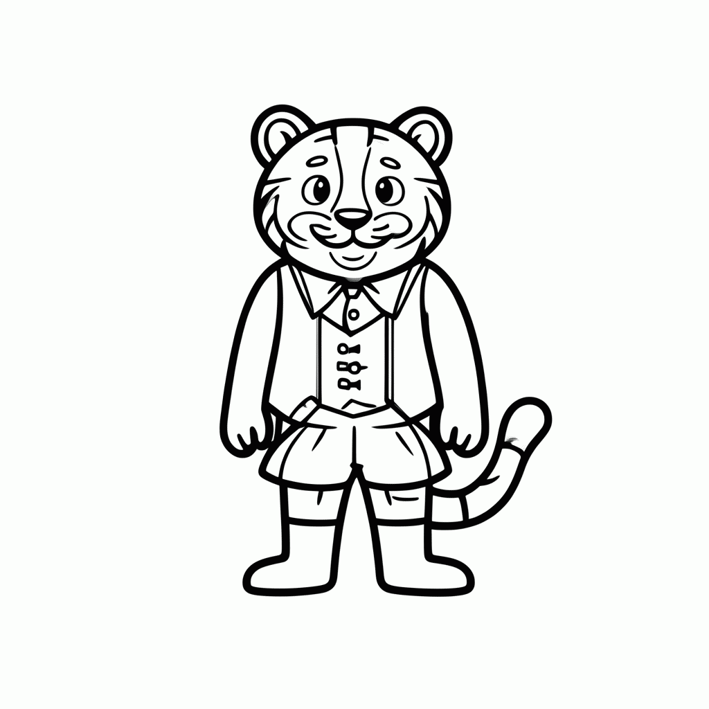 Desenho de Vitaly Tigre para colorir e imprimir grátis em folha A4