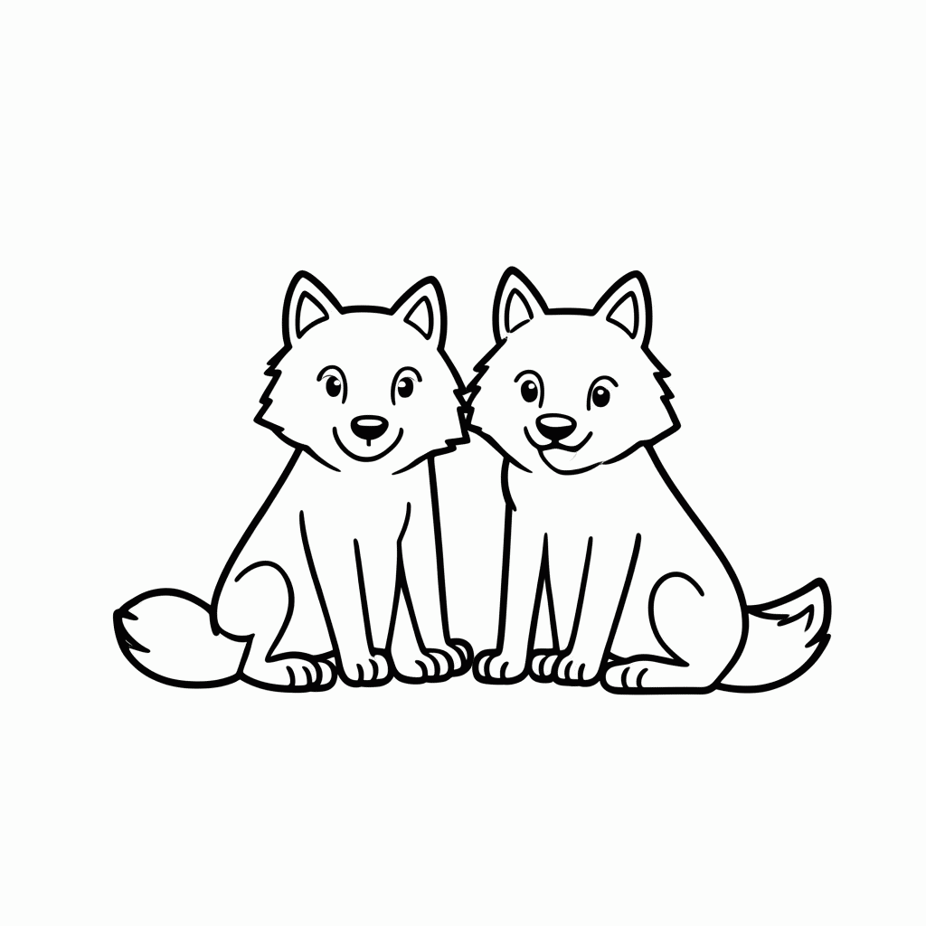 Desenho de Os Lobos para colorir e imprimir grátis em folha A4