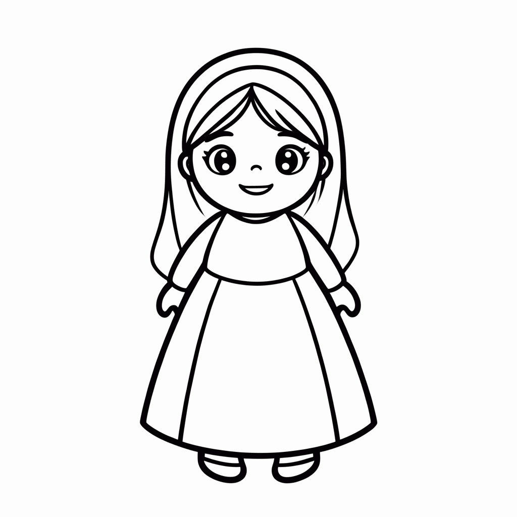 Desenho de Masha para colorir e imprimir grátis em folha A4