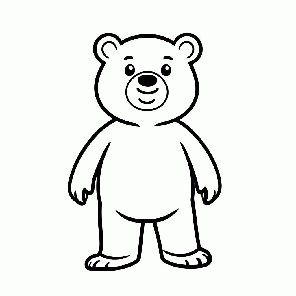 Desenho de O Urso para colorir e imprimir grátis em folha A4