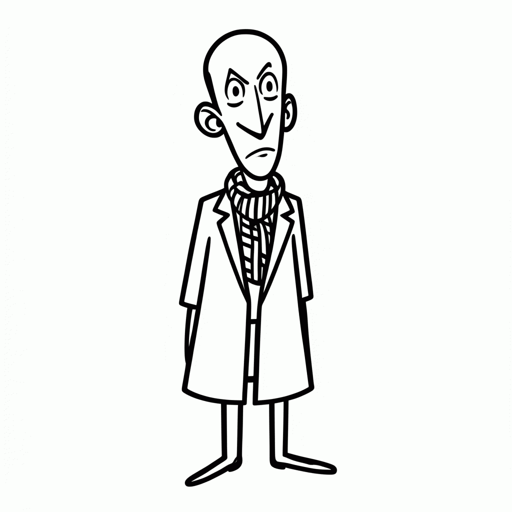 Desenho de Gru para colorir e imprimir grátis em folha A4