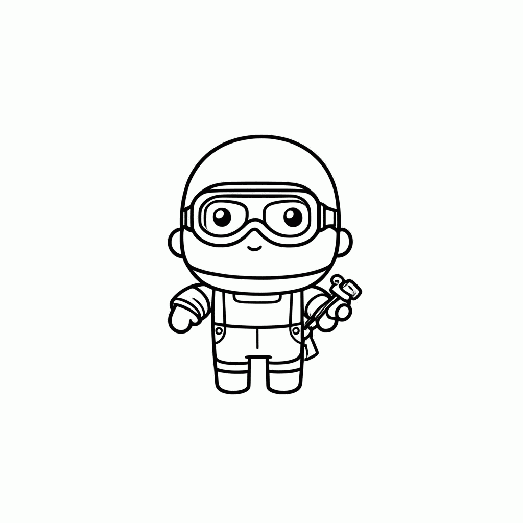 Desenho de Minion Ajudante para colorir e imprimir grátis em folha A4
