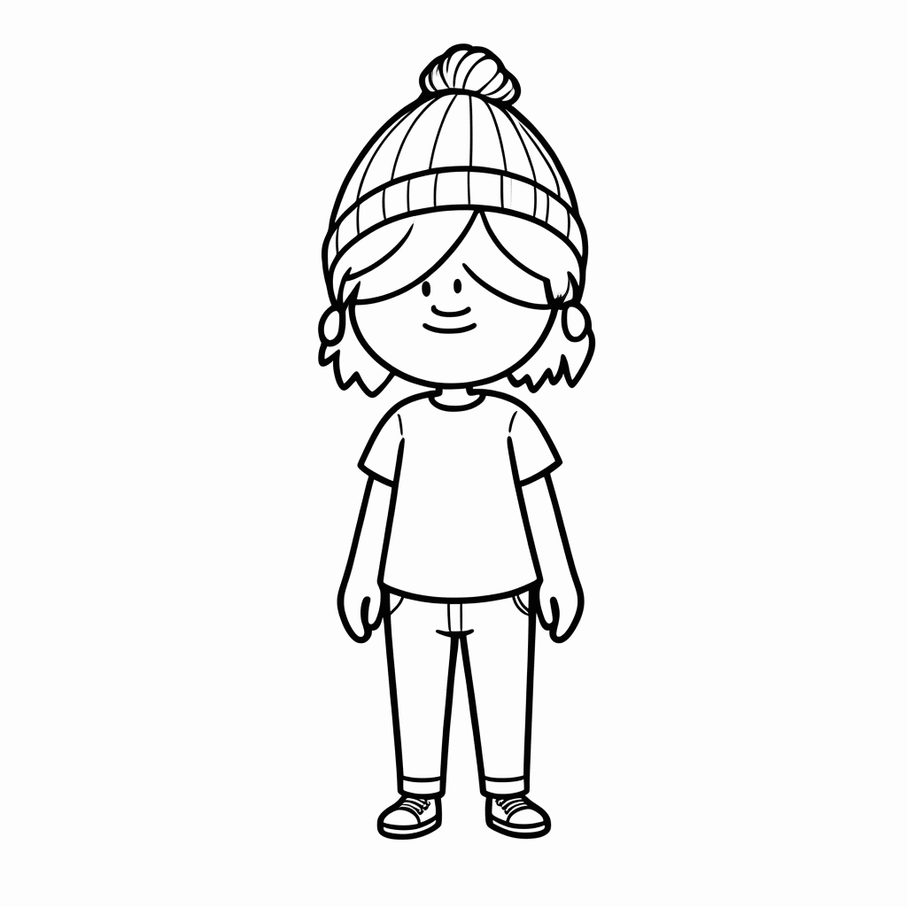 Desenho de Edith Com Gorro para colorir e imprimir grátis em folha A4