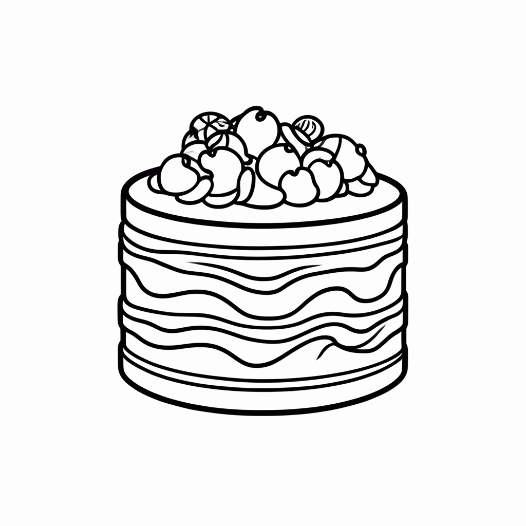 Desenho de Jelly Cake para colorir e imprimir grátis em folha A4