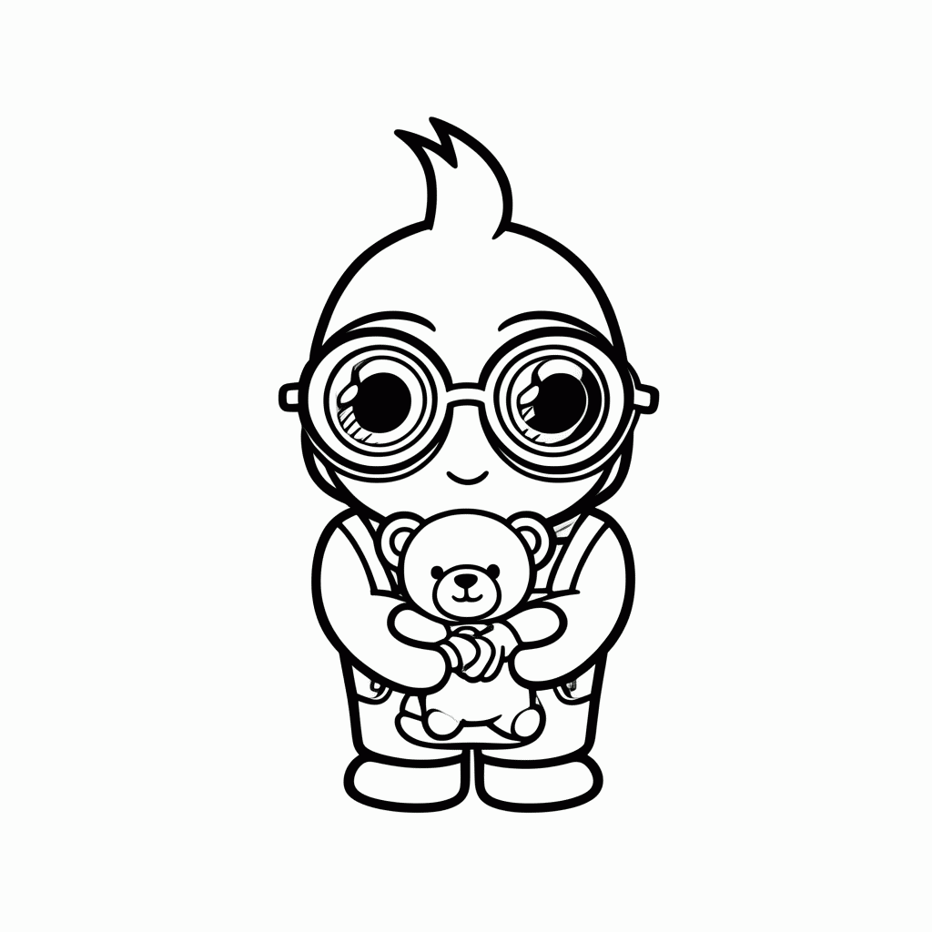 Desenho de Minion Bob para colorir e imprimir grátis em folha A4