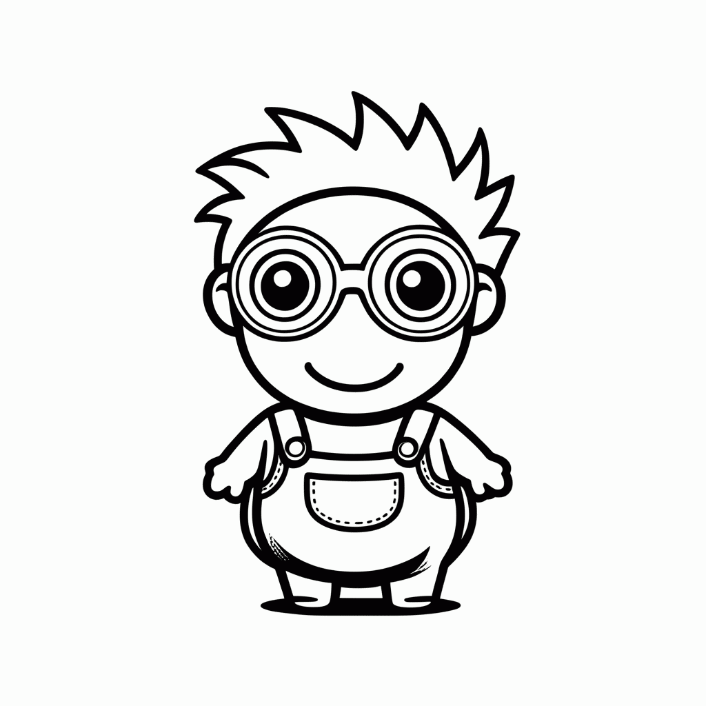 Desenho de Minion Jerry para colorir e imprimir grátis em folha A4