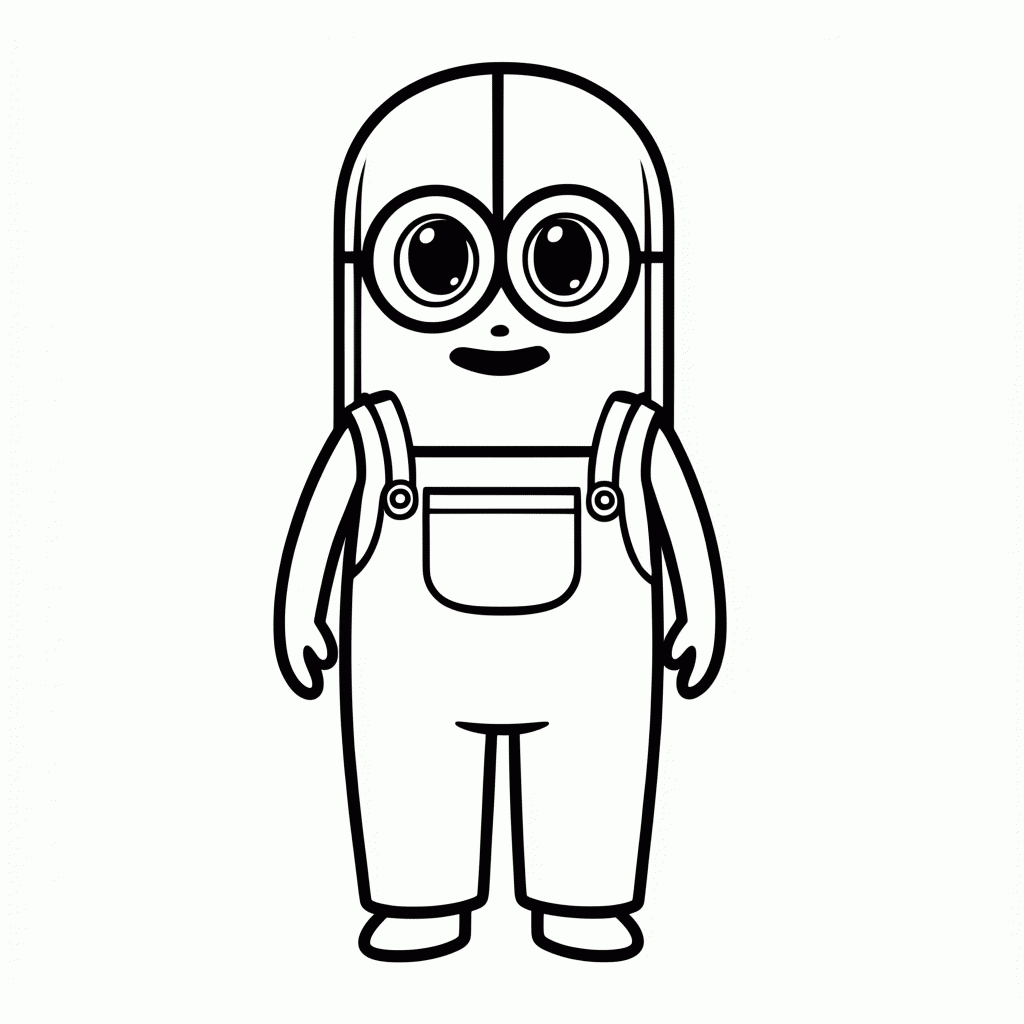 Desenho de Minion Kevin para colorir e imprimir grátis em folha A4