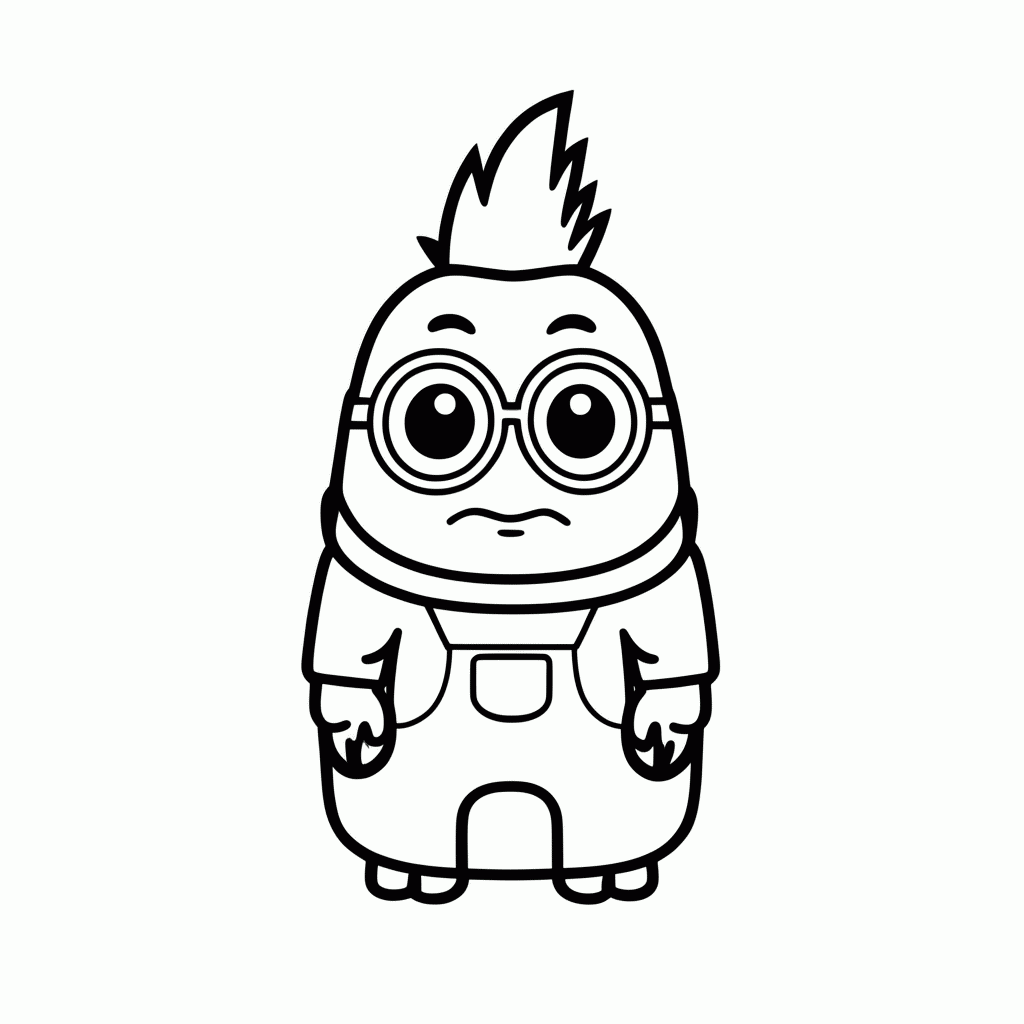 Desenho de Minion Mel para colorir e imprimir grátis em folha A4