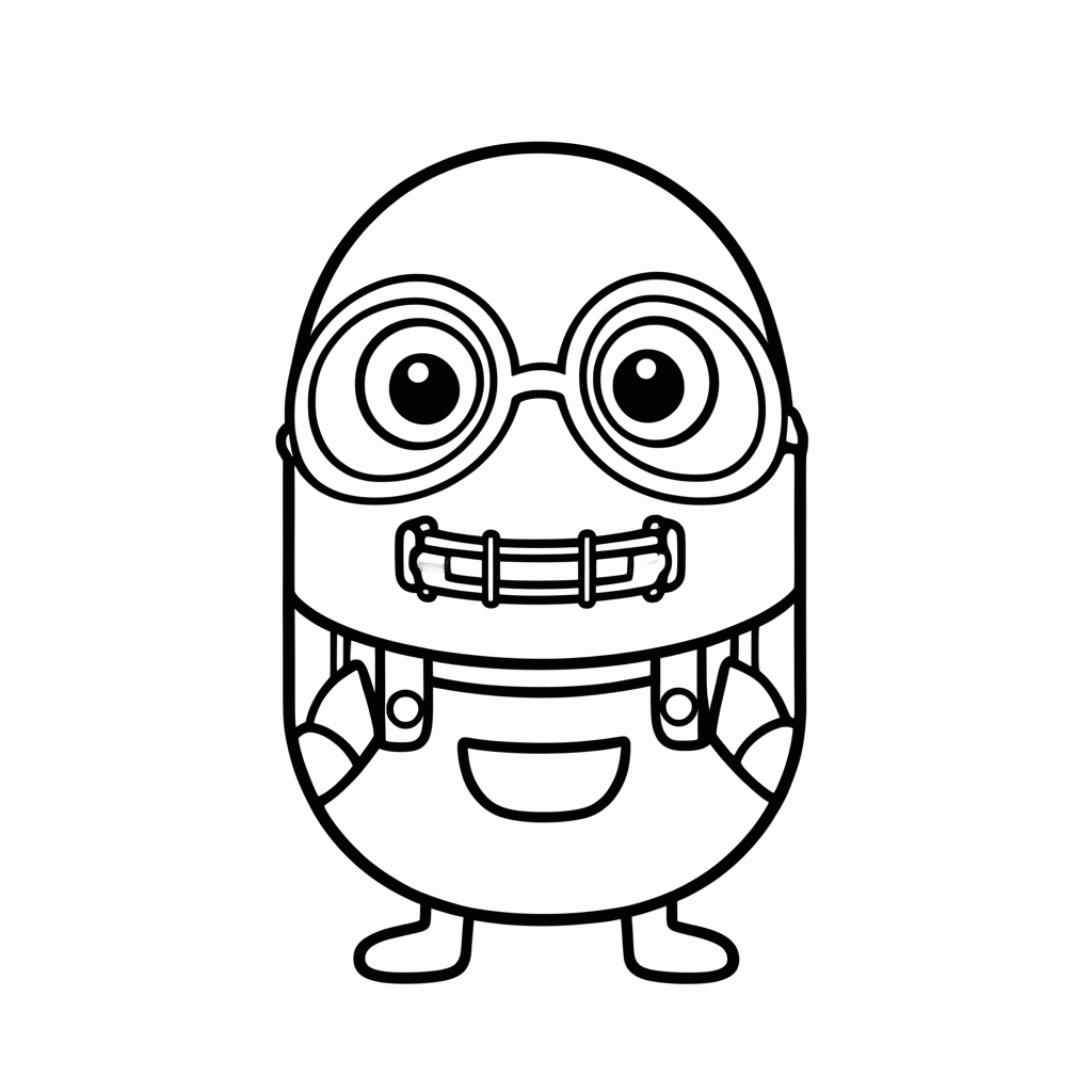 Desenho de Minion Otto para colorir e imprimir grátis em folha A4