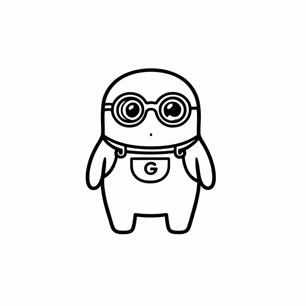 Desenho de Minion Stuart para colorir e imprimir grátis em folha A4