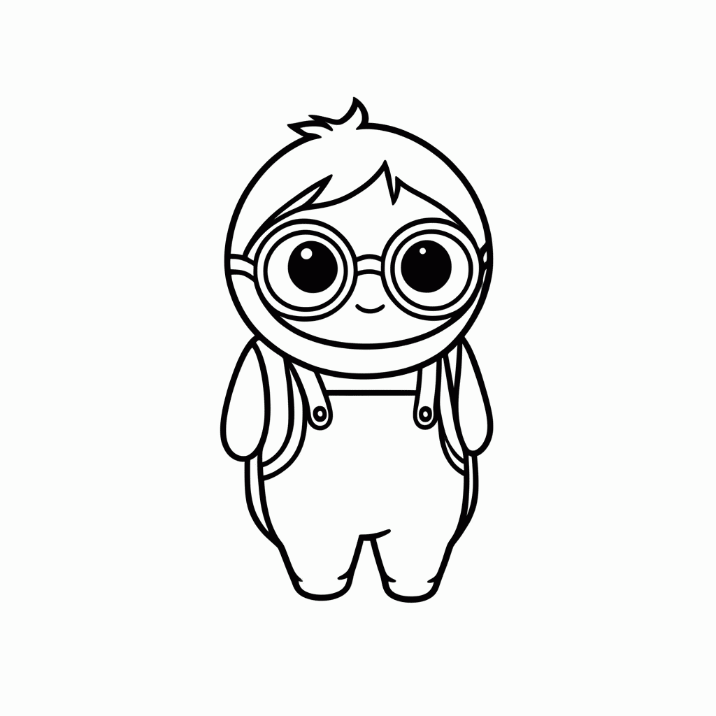 Desenho de Minion Tim para colorir e imprimir grátis em folha A4