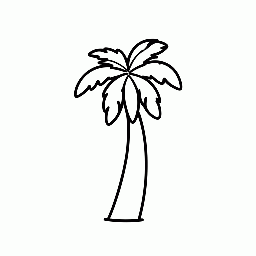 Desenho de Coqueiro Da Praia para colorir e imprimir grátis em folha A4