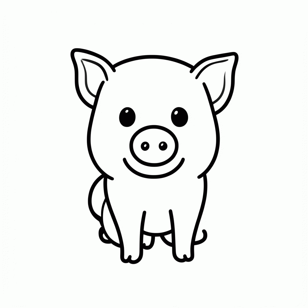 Desenho de Pua Porquinho para colorir e imprimir grátis em folha A4