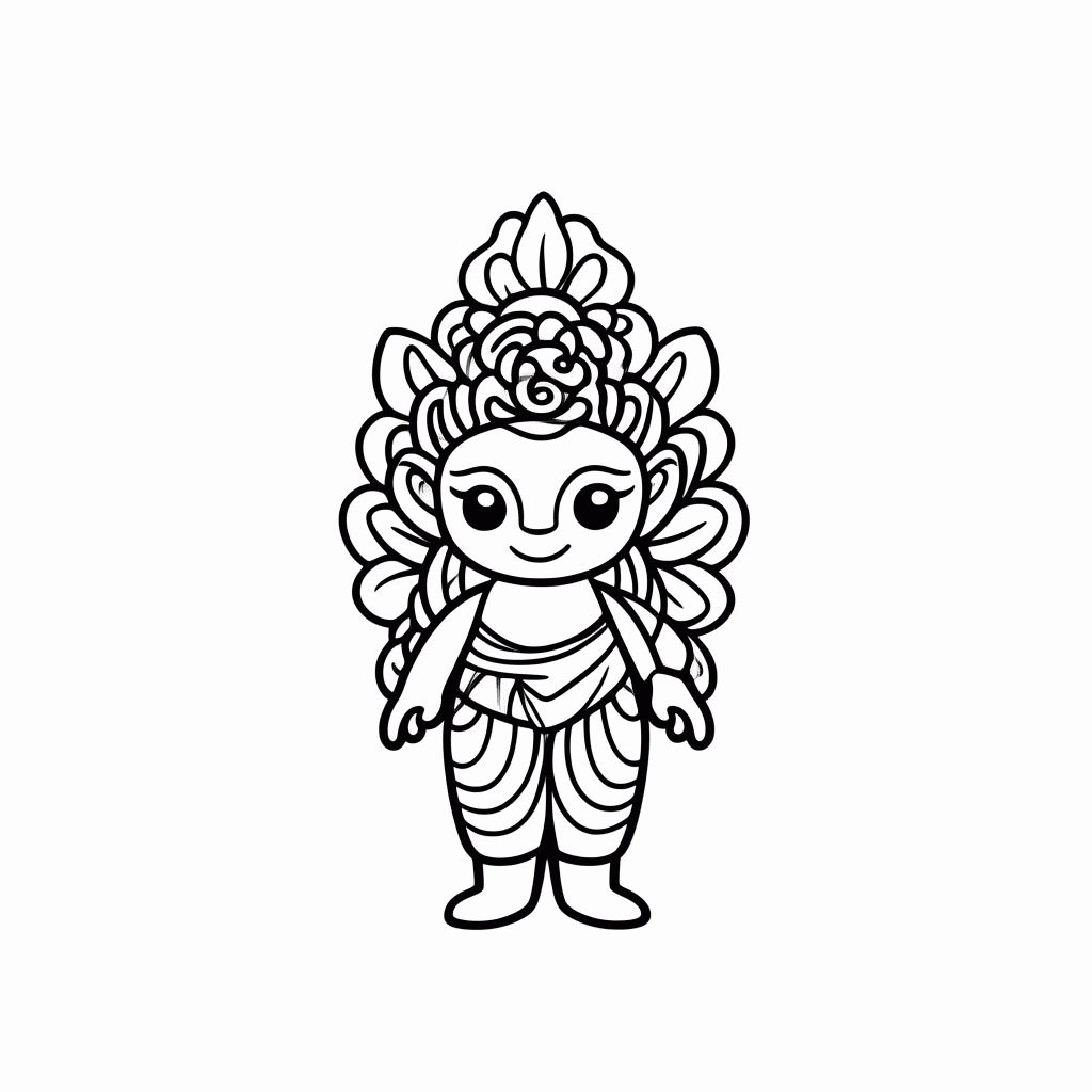 Desenho de Te Fiti Deusa para colorir e imprimir grátis em folha A4