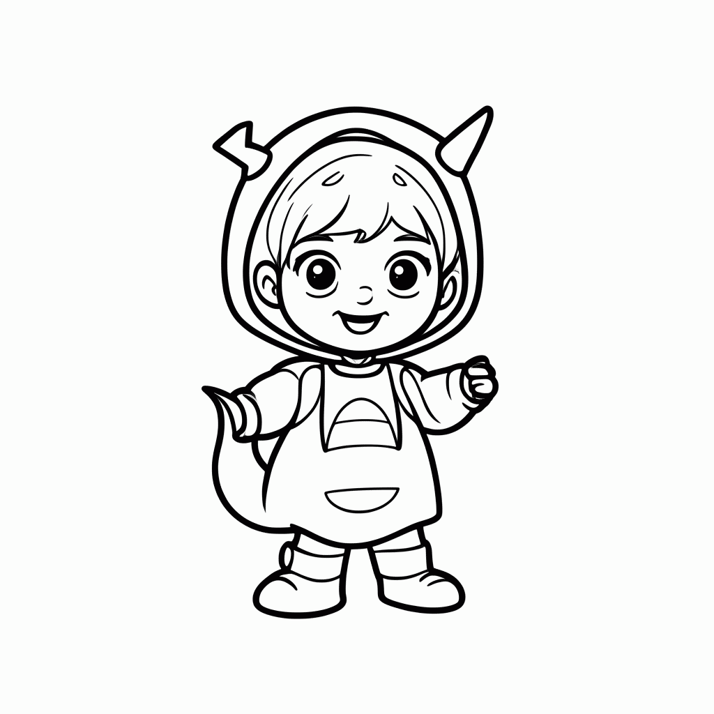 Desenho de Boo Fantasiada para colorir e imprimir grátis em folha A4