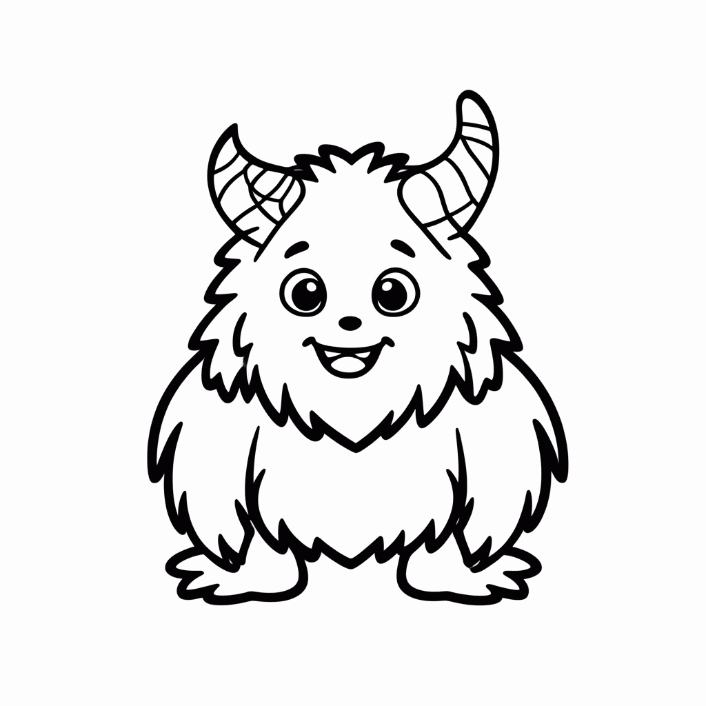 Desenho de Monstro Roxo para colorir e imprimir grátis em folha A4
