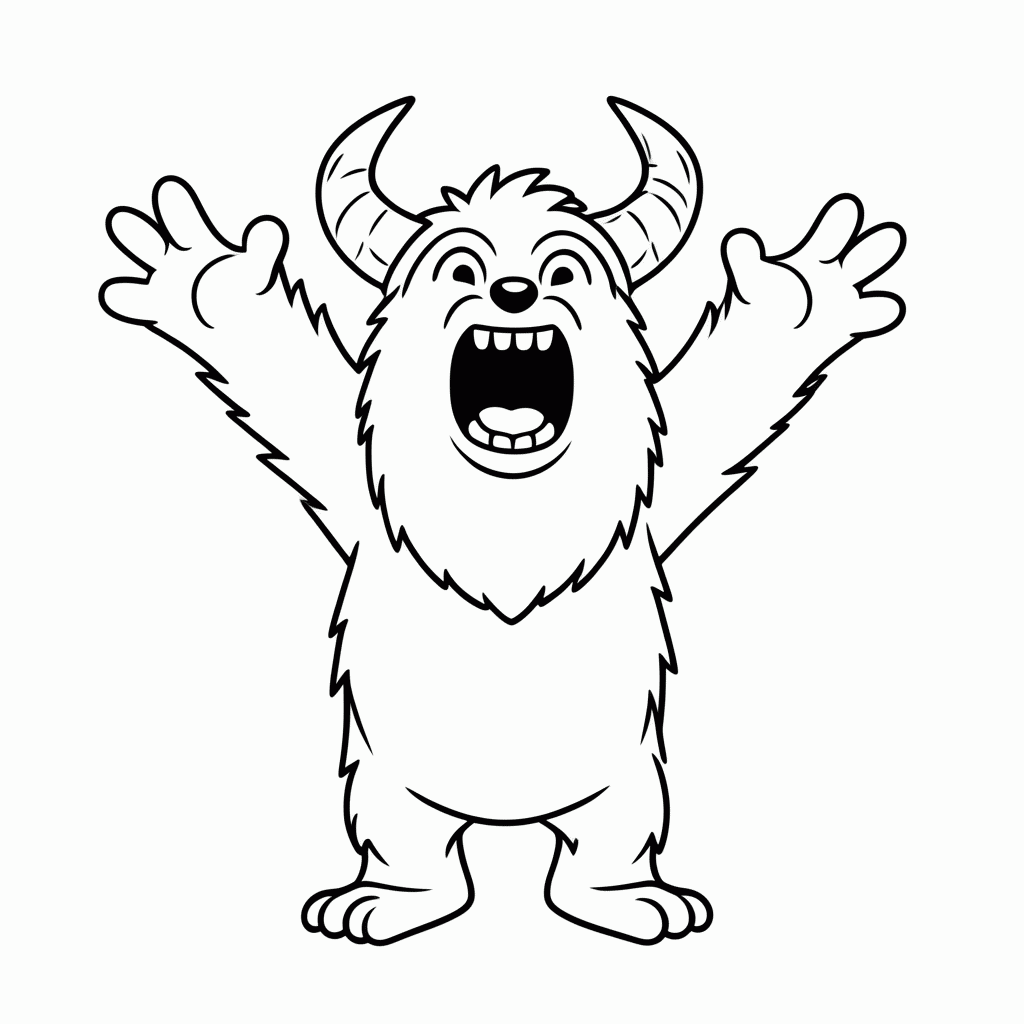 Desenho de Sulley Rugindo para colorir e imprimir grátis em folha A4