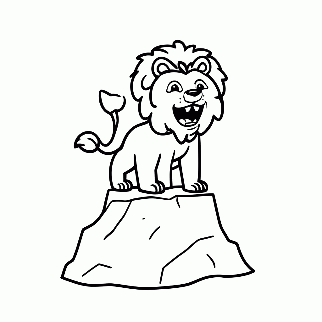 Desenho de Leão Rugindo para colorir e imprimir grátis em folha A4