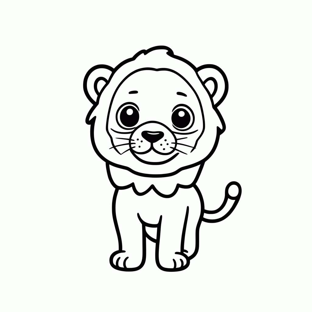 Desenho de Mufasa Filhote para colorir e imprimir grátis em folha A4