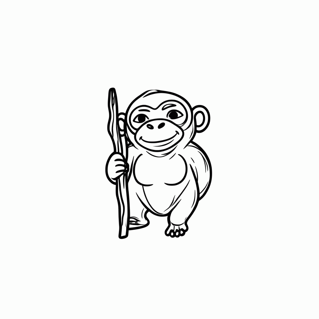 Desenho de Rafiki para colorir e imprimir grátis em folha A4