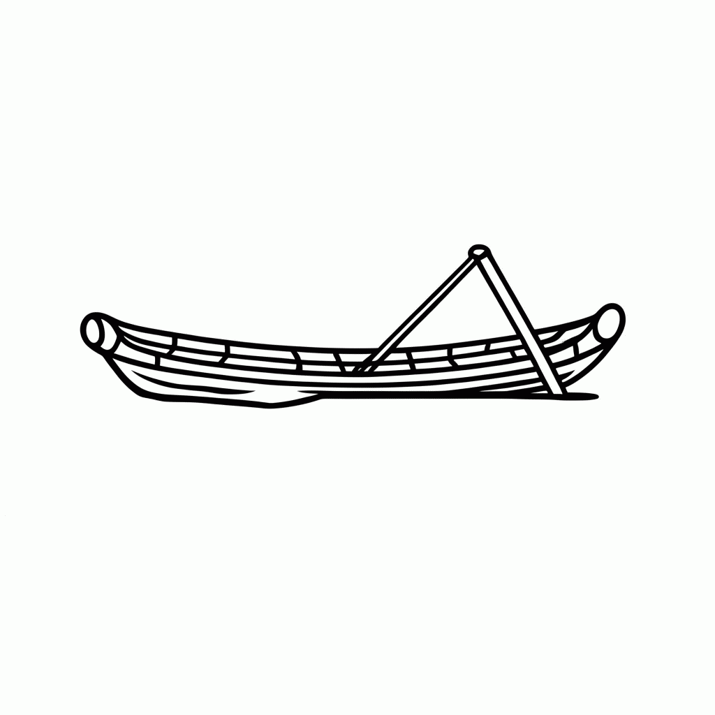 Desenho de Barco De Bambu para colorir e imprimir grátis em folha A4