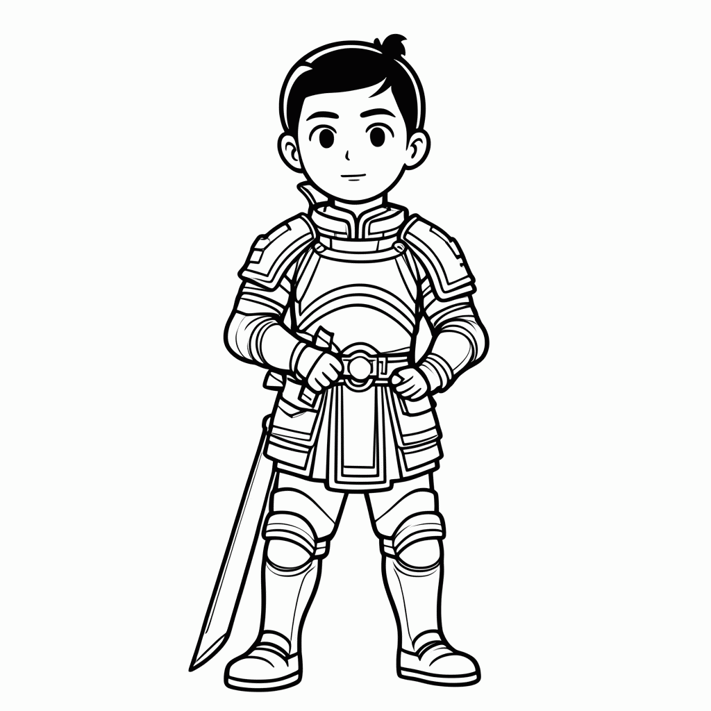 Desenho de Capitao Shang para colorir e imprimir grátis em folha A4