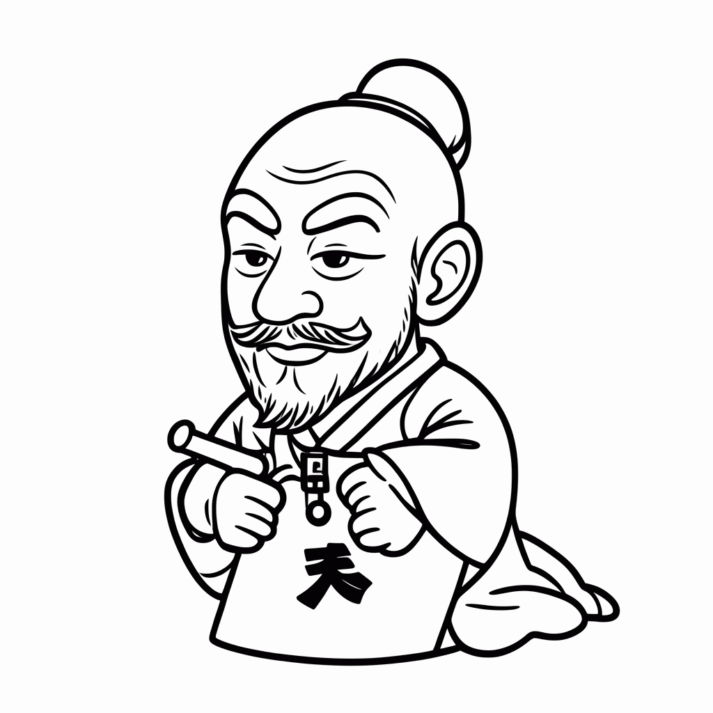 Desenho de Chi Fu Conselheiro para colorir e imprimir grátis em folha A4