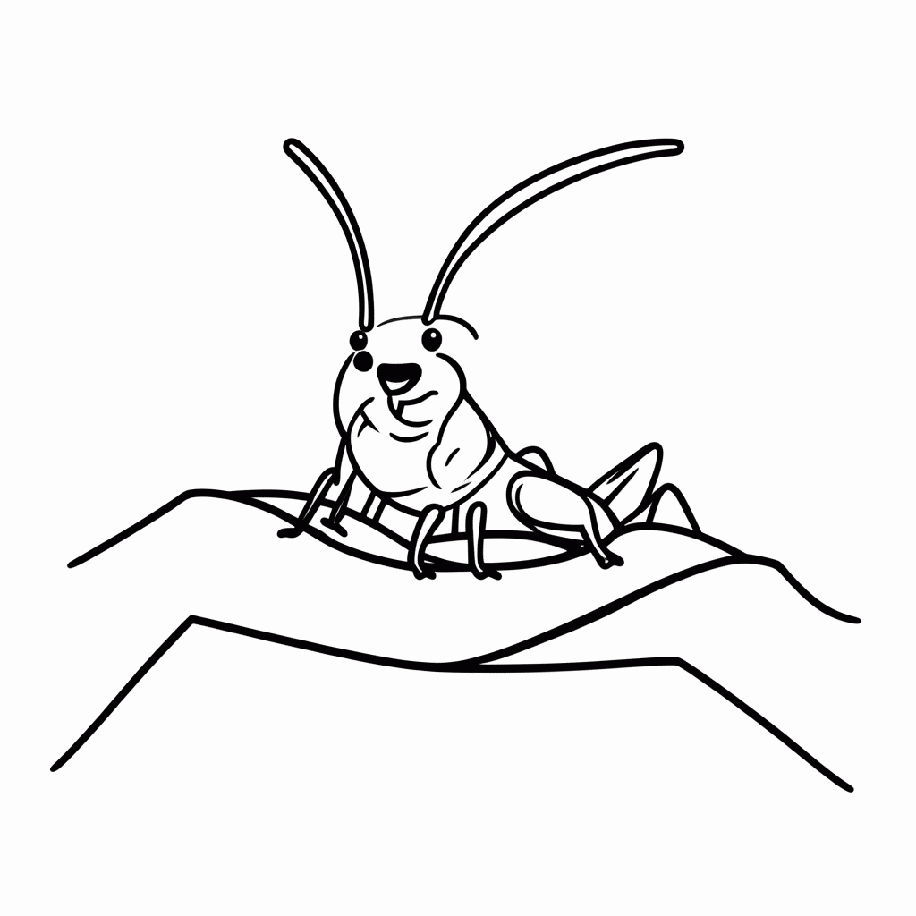 Desenho de Cri Kee Grilo para colorir e imprimir grátis em folha A4