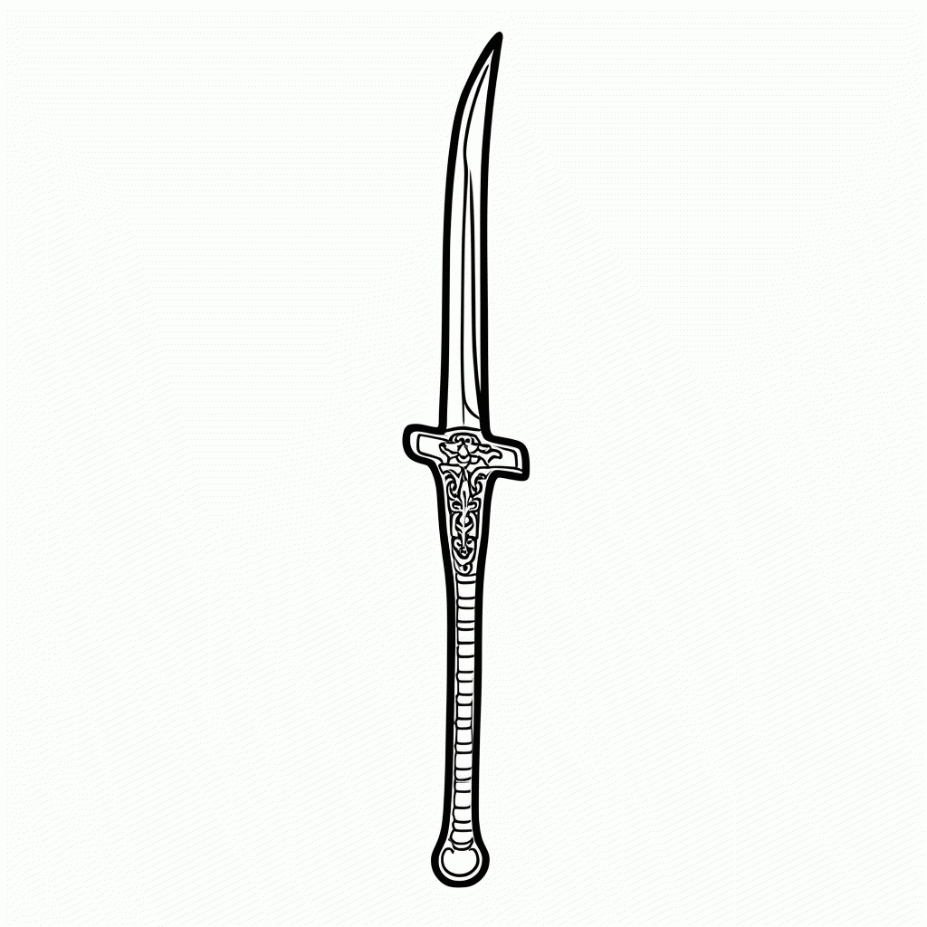 Desenho de Espada De Mulan para colorir e imprimir grátis em folha A4