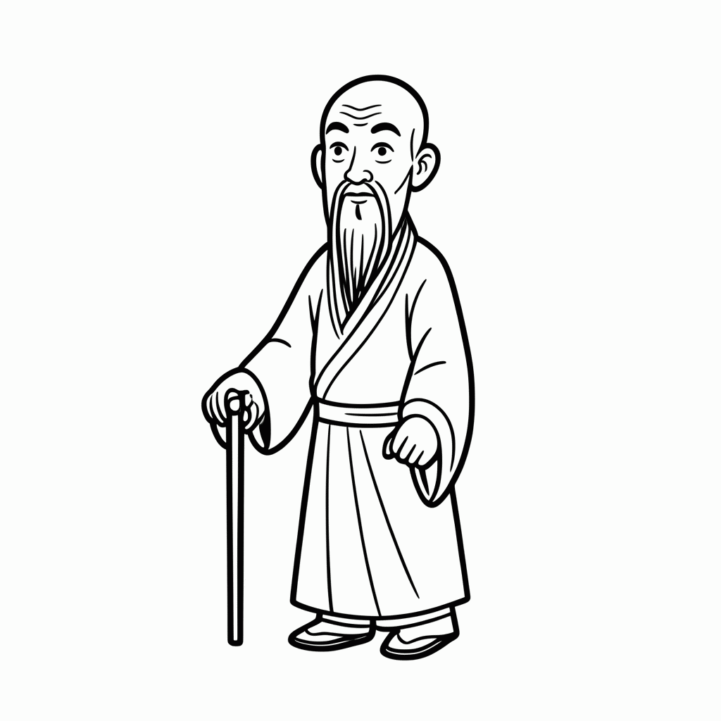 Desenho de Fa Zhou Pai para colorir e imprimir grátis em folha A4