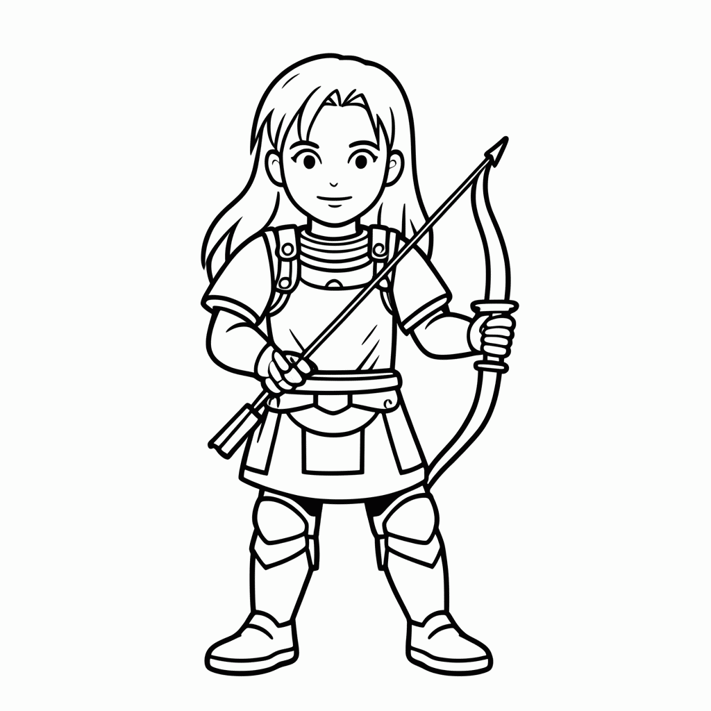 Desenho de Huno Arqueiro para colorir e imprimir grátis em folha A4