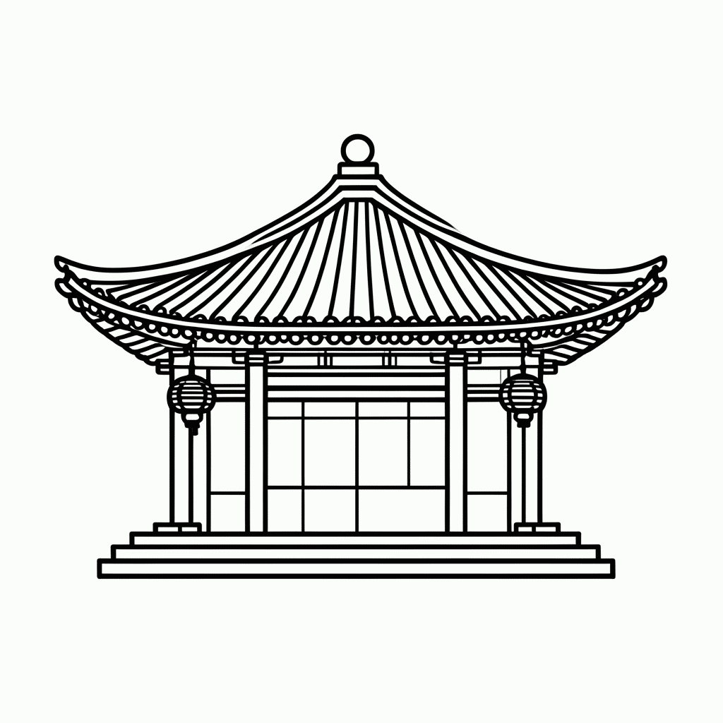 Desenho de Templo Dos Ancestrais para colorir e imprimir grátis em folha A4