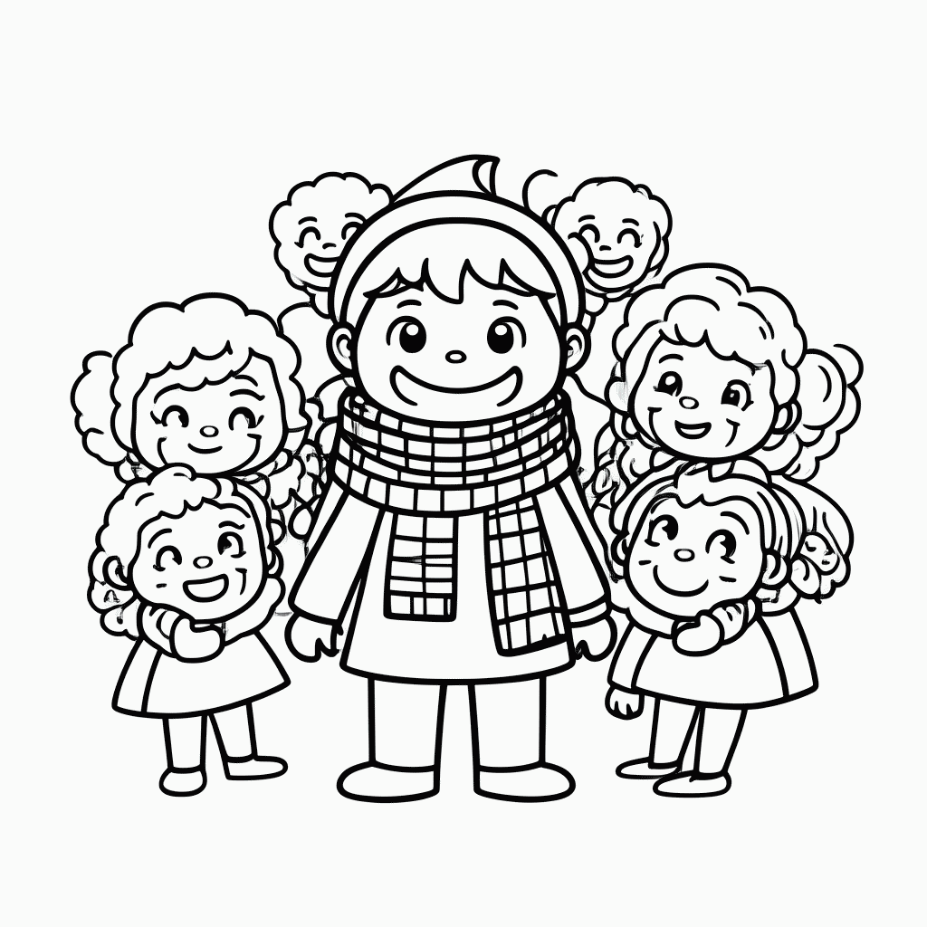 Desenho de Bita e os Amigos para colorir e imprimir grátis em folha A4