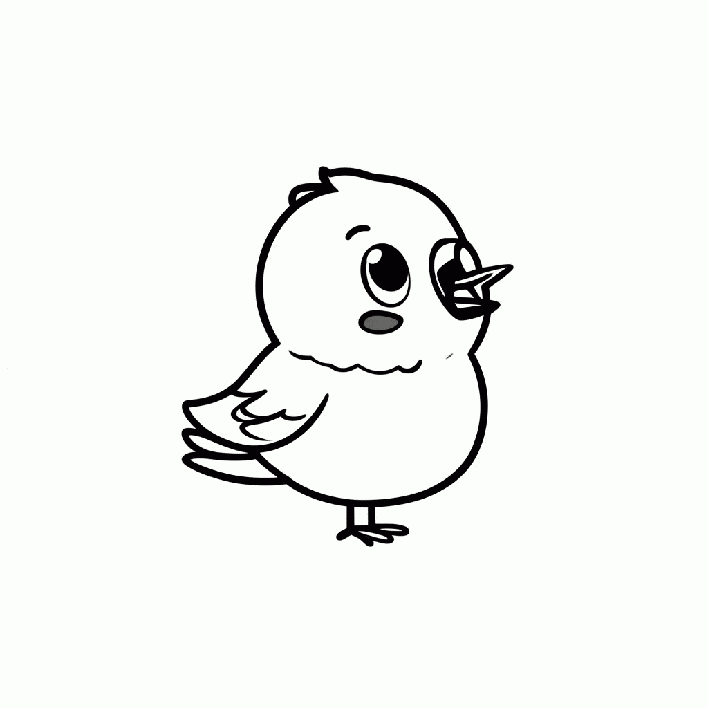 Desenho de Passarinho do Bita para colorir e imprimir grátis em folha A4