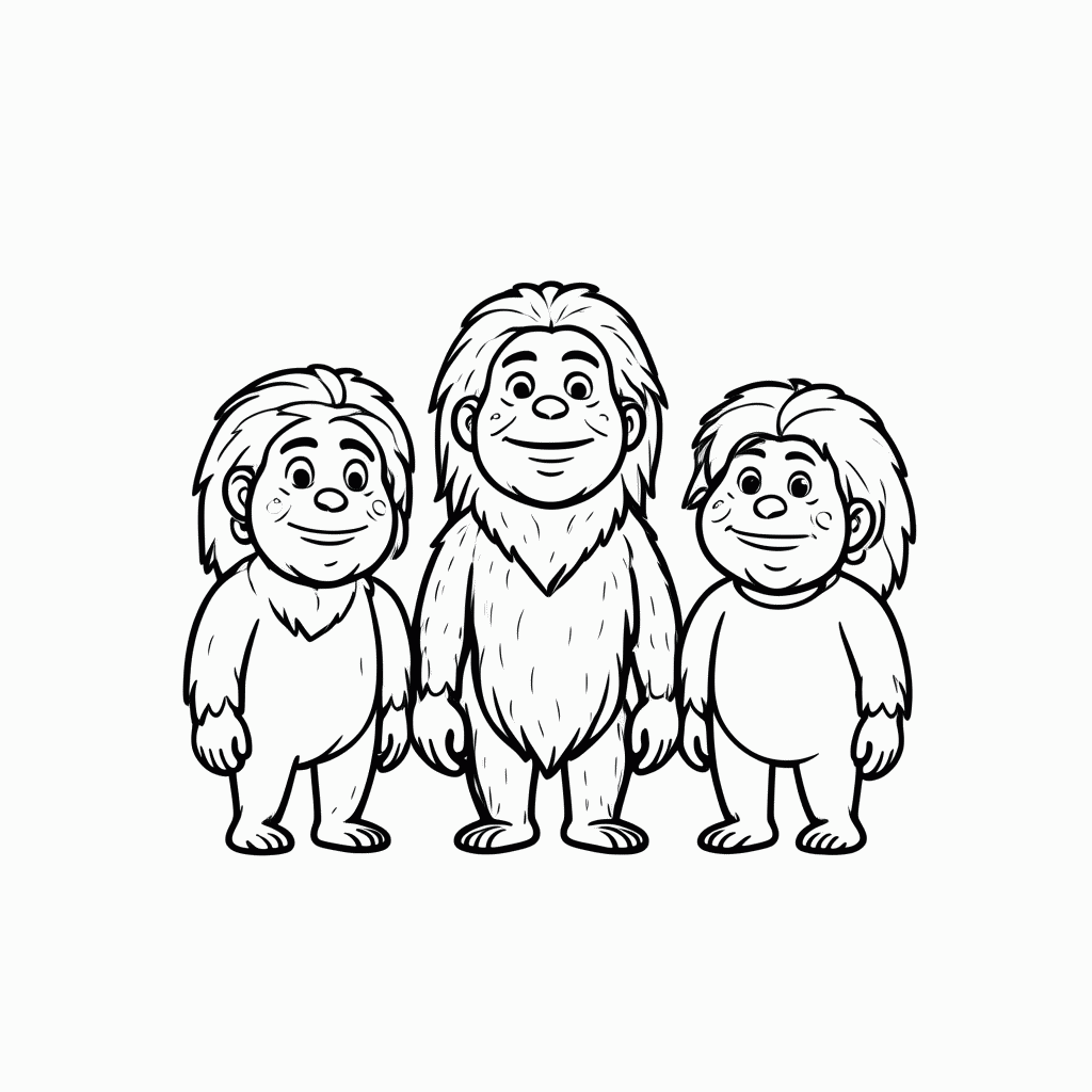 Desenho de A Família Croods para colorir e imprimir grátis em folha A4