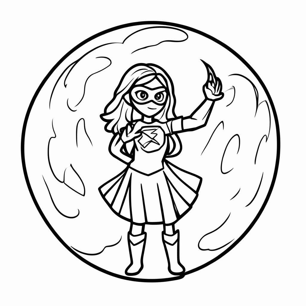 Desenho de Violeta com Escudo para colorir e imprimir grátis em folha A4