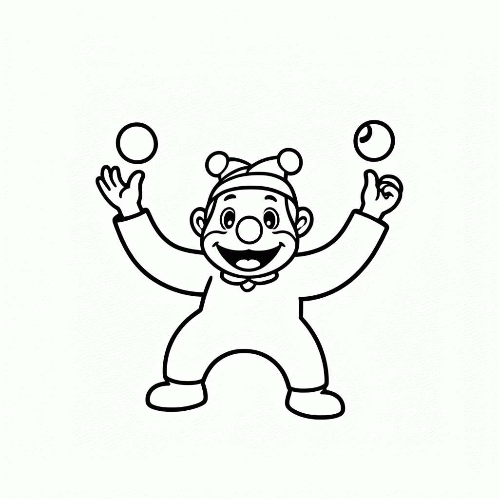 Desenho de Palhaço Patatá para colorir e imprimir grátis em folha A4