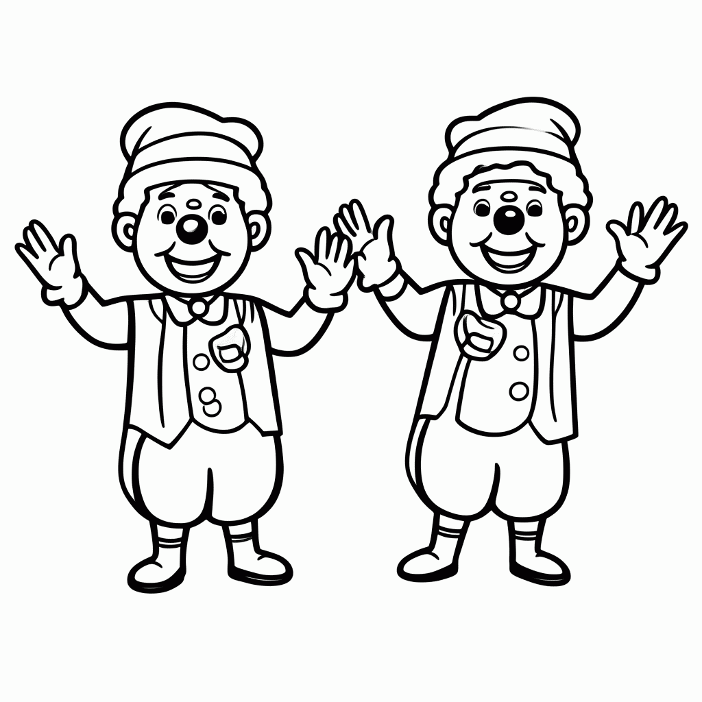 Desenho de Patati e Patatá para colorir e imprimir grátis em folha A4