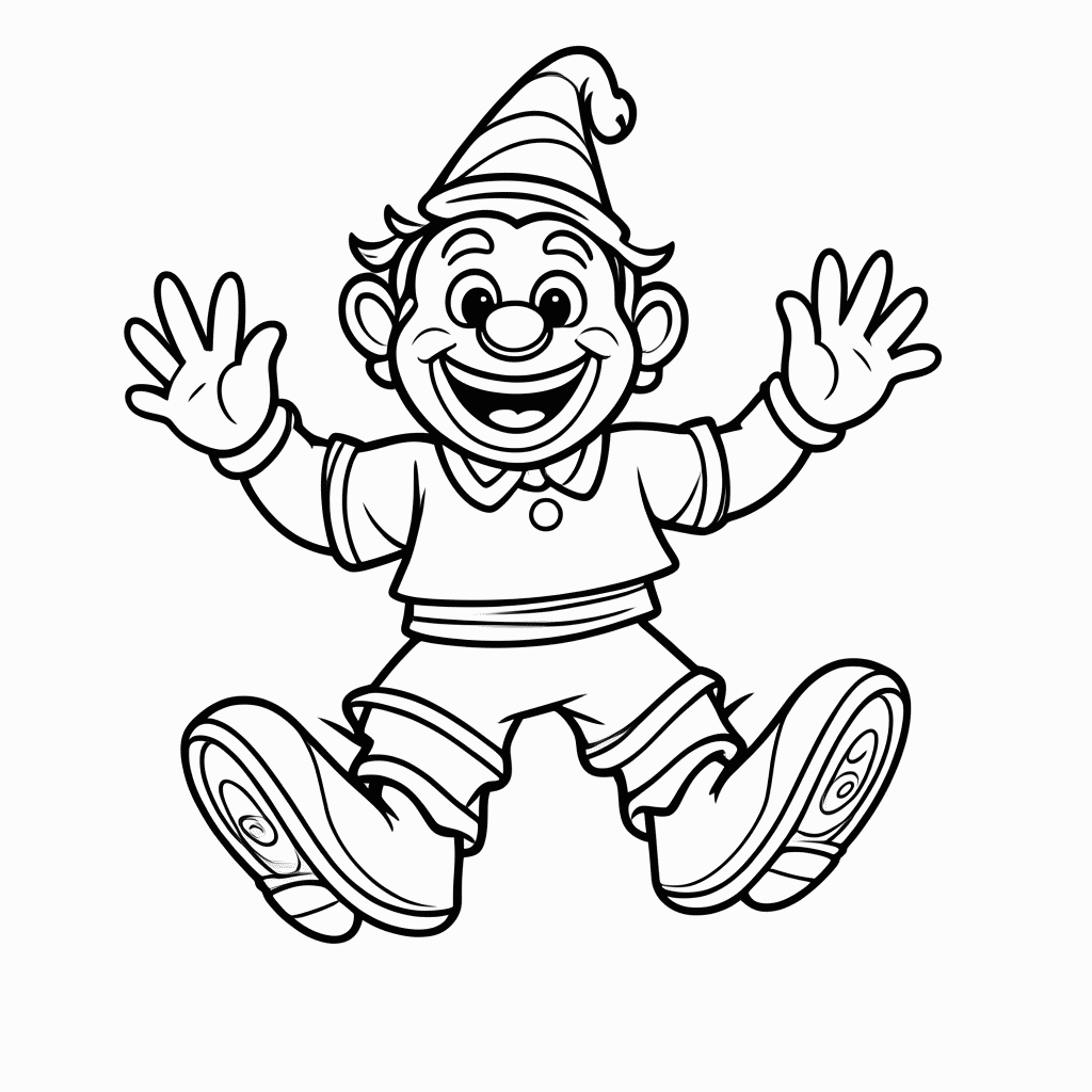 Desenho de Palhaço Patati para colorir e imprimir grátis em folha A4