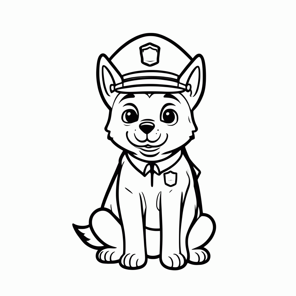 Desenho de Chase para colorir e imprimir grátis em folha A4